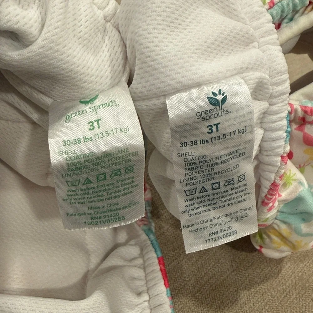 2 Green Sprouts Snap Reusable Absorbent Swimsuit Diapers